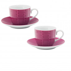 CAIRO SET 4 TAZZINE C/PIATTINO MAGENTA (4pz)